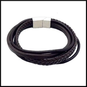 Armband stål & läder