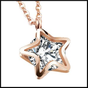 Stål halsband guldfärg