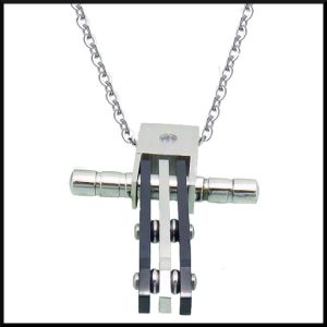 Stål halsband kors