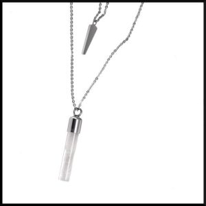 halsband med rosenkvarts