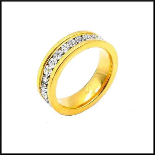 Stål ring i guld