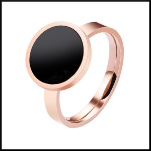 stål ring i rose´guld
