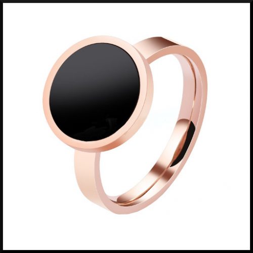 stål ring i rose´guld
