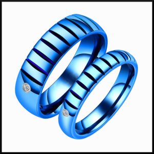 Stål ring blå