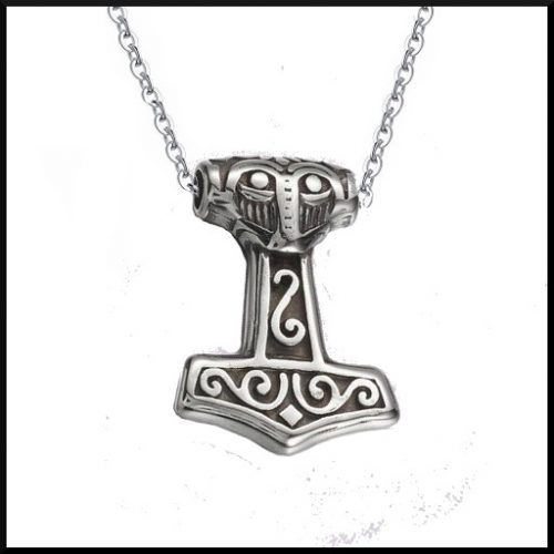 Stål halsband thors hammare