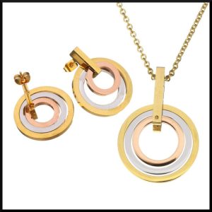 stål halsband guld