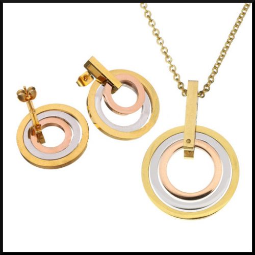 stål halsband guld