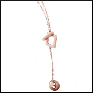 Stål halsband roséguld