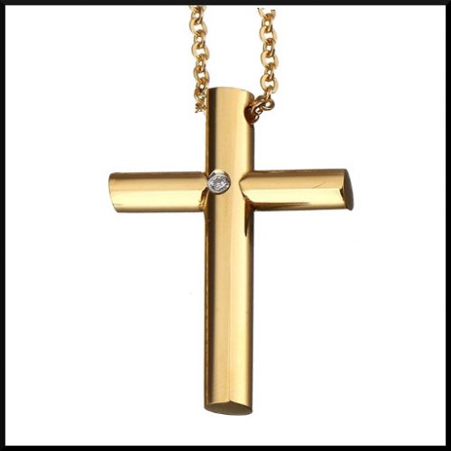 stål halsband kors