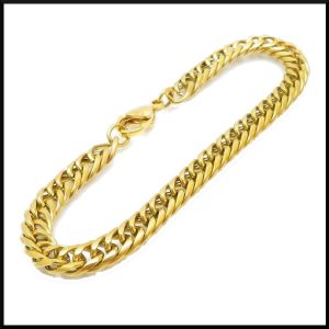 Armband Tät Pansarlänk 6,5 mm Guld