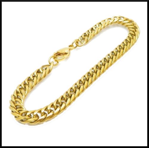 Armband Tät Pansarlänk 6,5 mm Guld