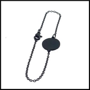 Armband Svart Platta