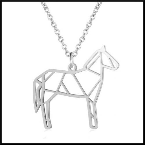 Halsband i stål med häst