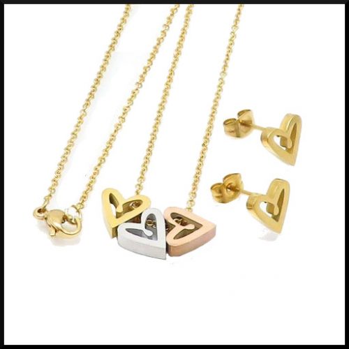 Trippel Love halsband i stål