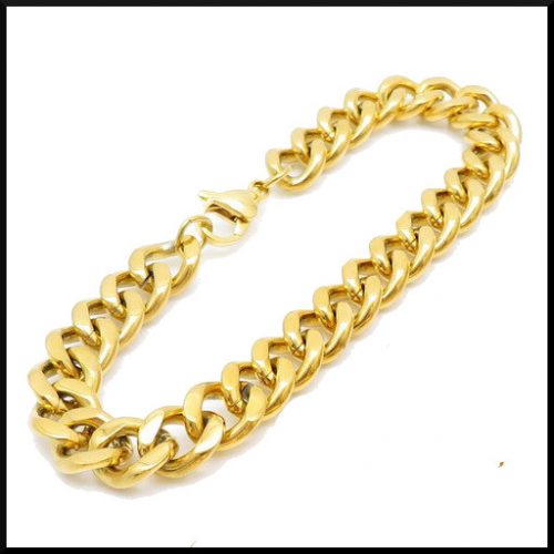 Armband Pansar Guld 9 mm