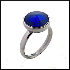 Stål Ring Safir