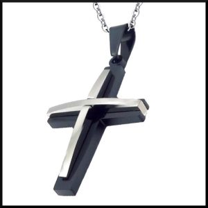 Halsband Kors Svart & Vitt