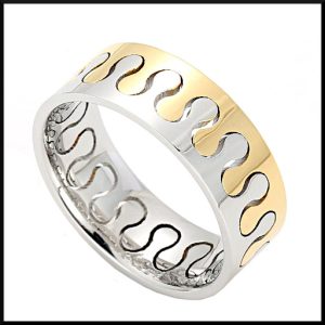 Ring Vågig Guld & Stål