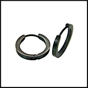 Svarta Creoler Frost 18 x 2 mm