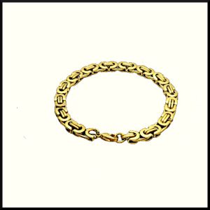 Armband Kejsarlänk Platt Guld 6 mm