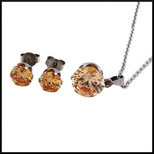 Halsband CZ Aprikos