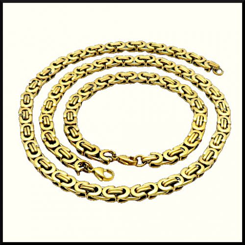 Kejsarlänk Platt Guld 55 cm 6 mm