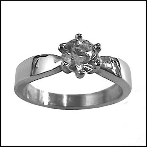 Stål Ring Safira