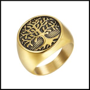 Klackring Träd Guld