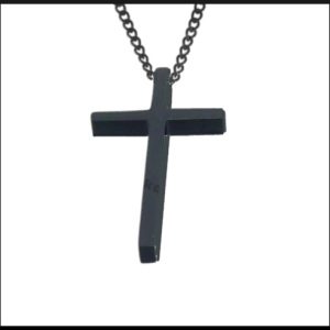 Halsband Kors Rakt Svart