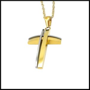 Halsband Kors 2 Färger Guld