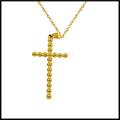 Halsband Kors Bubbel Guld