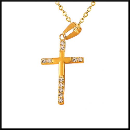 Halsband Kors Jesus Guld