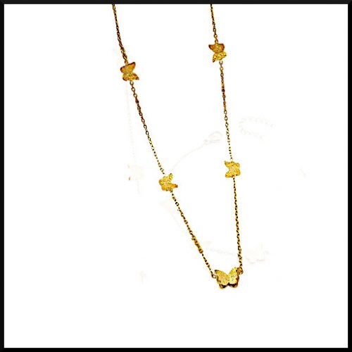 Halsband Fjäril Glitter Guld